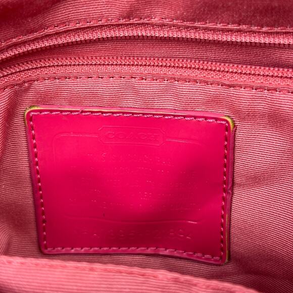 COACH Scribble Tote Bag with Hot Pink Leather Trim A1395-F21894 - Picture 10 of 13